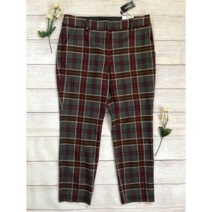 EXPRESS Columnist Mid Rise Ankle Plaid Pant